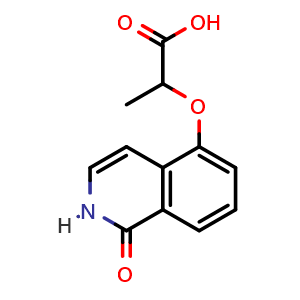 Chemical structure of 2-(1-Oxo-1,2-dihydro-isoquinolin-5-yloxy)-propionic acid , CAS 62000-97-9, AChemBlock L20702