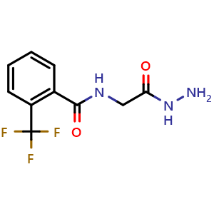 Chemical structure of N-Hydrazinocarbonylmethyl-2-trifluoromethyl-benzamide , CAS 887202-54-2, AChemBlock L20704