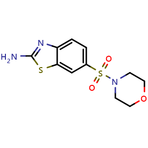 Chemical structure of 6-(Morpholin-4-ylsulfonyl)-1,3-benzothiazol-2-amine , CAS 440627-31-6, AChemBlock L20705