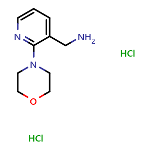 Chemical structure of [2-(4-Morpholinyl)-3-pyridinyl]methanamine dihydrochloride , CAS 870063-29-9, AChemBlock L20706