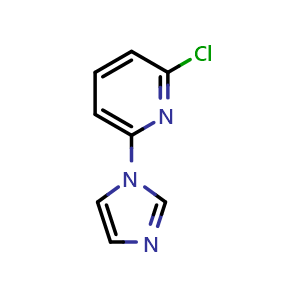 Chemical structure of 2-chloro-6-(1H-imidazol-1-yl)pyridine , CAS 184097-95-8, AChemBlock L20726