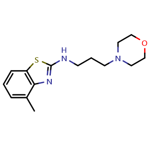 Chemical structure of 4-methyl-N-(3-morpholin-4-ylpropyl)-1,3-benzothiazol-2-amine , CAS 1105188-50-8, AChemBlock L20727
