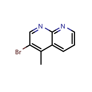 Chemical structure of 3-bromo-4-methyl-1,8-naphthyridine , CAS 893566-54-6, AChemBlock L20754