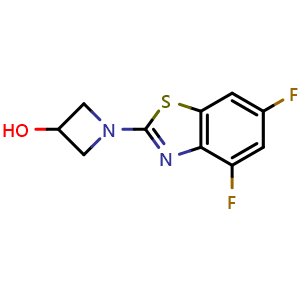 Chemical structure of 1-(4,6-difluorobenzo[d]thiazol-2-yl)azetidin-3-ol , CAS 1421498-56-7, AChemBlock L20773