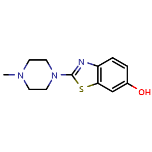 Chemical structure of 2-(4-methylpiperazin-1-yl)-1,3-benzothiazol-6-ol , CAS 146794-75-4, AChemBlock L20792