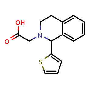Chemical structure of [1-(2-Thienyl)-3,4-dihydroisoquinolin-2(1H)-yl]acetic acid , CAS 872696-23-6, AChemBlock L20822