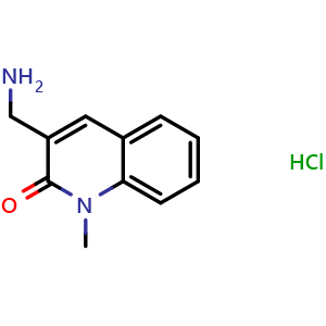 Chemical structure of 3-(aminomethyl)-1-methylquinolin-2(1H)-one hydrochloride , CAS 1803584-81-7, AChemBlock L20837