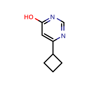 Chemical structure of 6-cyclobutylpyrimidin-4-ol , CAS 1423024-50-3, AChemBlock L20853