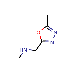Chemical structure of methyl[(5-methyl-1,3,4-oxadiazol-2-yl)methyl]amine , CAS 887405-27-8, AChemBlock L20854