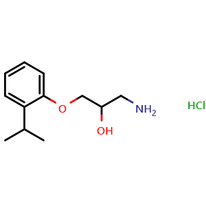 Chemical structure of 1-Amino-3-(2-isopropylphenoxy)propan-2-ol hydrochloride , CAS 1049784-71-5, AChemBlock L20881