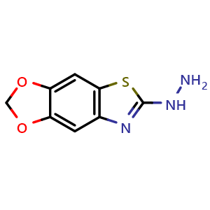Chemical structure of 6-Hydrazino[1,3]dioxolo[4,5-f][1,3]benzothiazole , CAS 872696-12-3, AChemBlock L20883