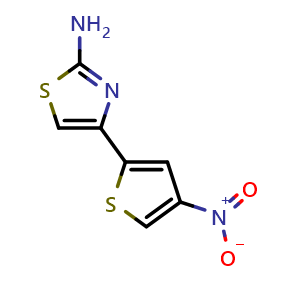 Chemical structure of 4-(4-nitrothiophen-2-yl)thiazol-2-amine , CAS 58139-51-8, AChemBlock L20911