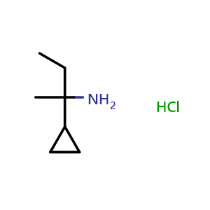 Chemical structure of 2-cyclopropylbutan-2-amine hydrochloride , CAS 1989672-43-6, AChemBlock L20914