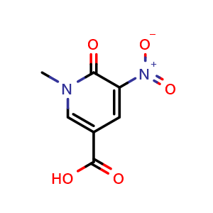 Chemical structure of 1-Methyl-5-nitro-6-oxo-1,6-dihydropyridine-3-carboxylic acid , CAS 412035-58-6, AChemBlock L20957