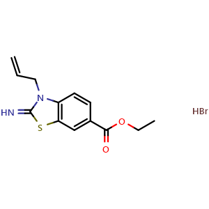 Chemical structure of ethyl 3-allyl-2-imino-2,3-dihydrobenzo[d]thiazole-6-carboxylate hydrobromide , CAS 1949815-82-0, AChemBlock L20977