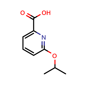 Chemical structure of 6-(propan-2-yloxy)pyridine-2-carboxylic acid , CAS 1240597-20-9, AChemBlock L20981