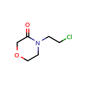 Chemical structure of 4-(2-chloroethyl)morpholin-3-one , CAS 186294-84-8, AChemBlock L21017