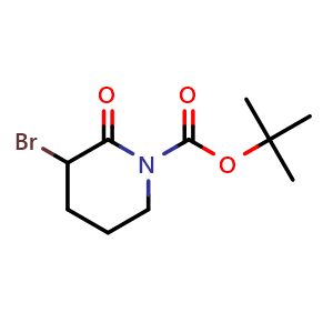Chemical structure of tert-butyl 3-bromo-2-oxopiperidine-1-carboxylate , CAS 1707358-29-9, AChemBlock L21022