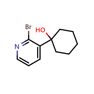 Chemical structure of 1-(2-bromopyridin-3-yl)cyclohexan-1-ol , CAS 780801-09-4, AChemBlock L21058