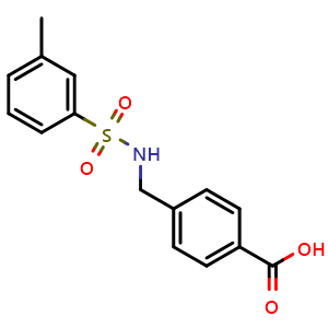 Chemical structure of 4-(((3-methylphenyl)sulfonamido)methyl)benzoic acid , CAS 885268-96-2, AChemBlock L21096
