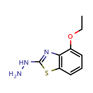 Chemical structure of 4-Ethoxy-2-hydrazino-1,3-benzothiazole , CAS 872696-02-1, AChemBlock L21105