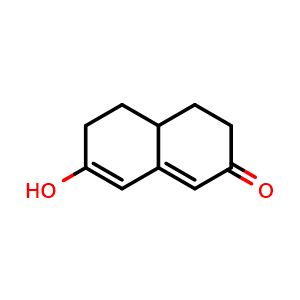 Chemical structure of 7-hydroxy-2,3,4,4a,5,6-hexahydronaphthalen-2-one , CAS 1614-83-1, AChemBlock L21107