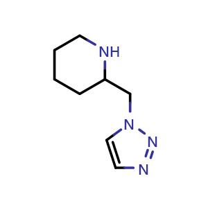 Chemical structure of 2-[(1H-1,2,3-triazol-1-yl)methyl]piperidine , CAS 1432792-62-5, AChemBlock L21139