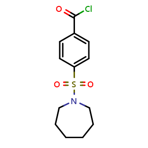 Chemical structure of 4-(azepan-1-ylsulfonyl)benzoyl chloride , CAS 890592-48-0, AChemBlock L21147