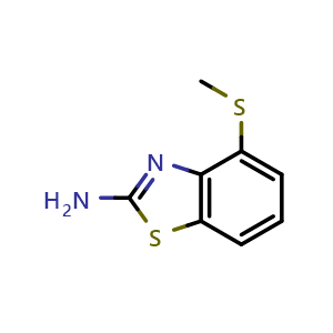 Chemical structure of 4-(methylthio)-1,3-benzothiazol-2-amine , CAS 1105194-60-2, AChemBlock L21148