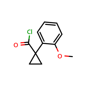 Chemical structure of 1-(2-methoxyphenyl)cyclopropane-1-carbonyl chloride , CAS 63201-03-6, AChemBlock L21154