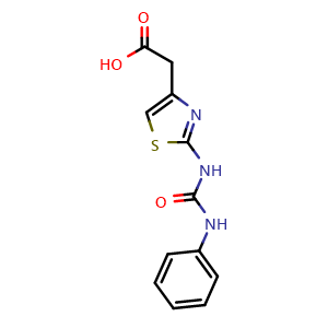Chemical structure of {2-[(anilinocarbonyl)amino]-1,3-thiazol-4-yl}acetic acid , CAS 401637-64-7, AChemBlock L21177