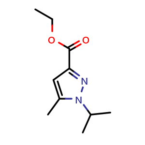 Chemical structure of ethyl 1-isopropyl-5-methyl-1H-pyrazole-3-carboxylate , CAS 50920-48-4, AChemBlock L21181