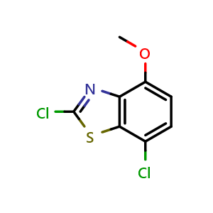 Chemical structure of 2,7-Dichloro-4-methoxy-benzothiazole , CAS 855282-63-2, AChemBlock L21189