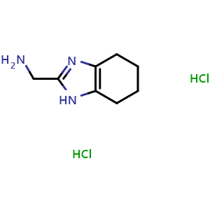 Chemical structure of (4,5,6,7-tetrahydro-1H-benzimidazol-2-ylmethyl)amine dihydrochloride , CAS 1448125-97-0, AChemBlock L21195