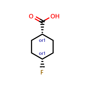Chemical structure of Cis-4-Fluorocyclohexanecarboxylic acid , CAS 1354379-54-6, AChemBlock L21280