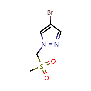 Chemical structure of 4-Bromo-1-(methanesulfonylmethyl)-1H-pyrazole , CAS 1799792-00-9, AChemBlock L21287
