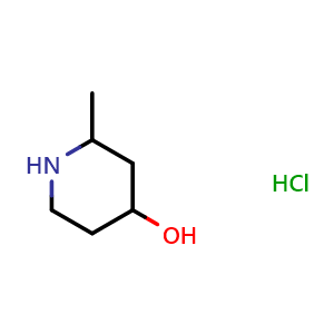 Chemical structure of 2-Methylpiperidin-4-ol hydrochloride , CAS 13959-11-0, AChemBlock L21311