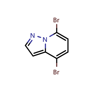 Chemical structure of 4,7-Dibromopyrazolo[1,5-a]pyridine , CAS 1473425-66-9, AChemBlock L21312