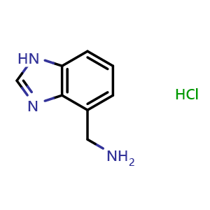 Chemical structure of 1H-1,3-Benzodiazol-4-ylmethanamine hydrochloride , CAS 1788044-02-9, AChemBlock L21326