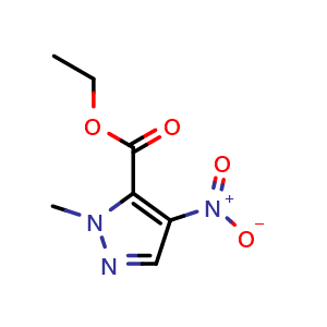 Chemical structure of Ethyl 1-methyl-4-nitro-1H-pyrazole-5-carboxylate , CAS 400877-56-7, AChemBlock L21339