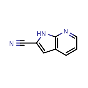 Chemical structure of 1H-Pyrrolo[2,3-b]pyridine-2-carbonitrile , CAS 1261627-31-9, AChemBlock L21370