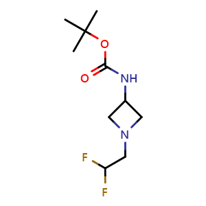 Chemical structure of tert-Butyl N-[1-(2,2-difluoroethyl)azetidin-3-yl]carbamate , CAS 1818847-71-0, AChemBlock L21377