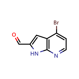 Chemical structure of 4-Bromo-1H-pyrrolo[2,3-b]pyridine-2-carbaldehyde , CAS 1367950-82-0, AChemBlock L21382