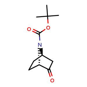 Chemical structure of tert-Butyl (1S,4R)-2-oxo-7-azabicyclo[2.2.1]heptane-7-carboxylate , CAS 163513-99-3, AChemBlock L21413