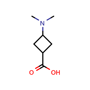 Chemical structure of 3-(dimethylamino)cyclobutane-1-carboxylic acid , CAS 1628252-12-9, AChemBlock L21453