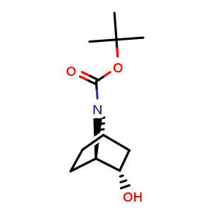 Chemical structure of (1R,2S,4S)-Rel-7-Boc-7-azabicyclo[2.2.1]heptan-2-ol , CAS 154905-36-9, AChemBlock L21460