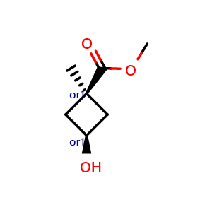Chemical structure of Cis-methyl 3-hydroxy-1-methyl-cyclobutanecarboxylate , CAS 626238-08-2, AChemBlock L21473