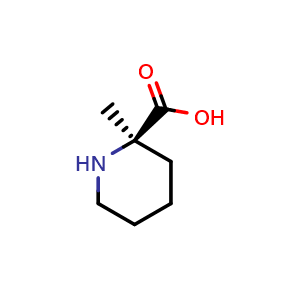 Chemical structure of (2R)-2-Methylpiperidine-2-carboxylic acid , CAS 105141-61-5, AChemBlock L21501