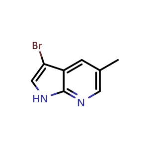 Chemical structure of 3-Bromo-5-methyl-1H-pyrrolo[2,3-b]pyridine , CAS 1190314-41-0, AChemBlock L21516