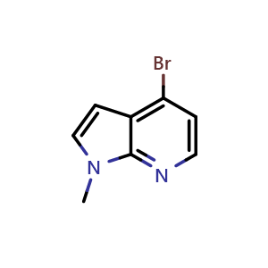 Chemical structure of 4-Bromo-1-methyl-1H-pyrrolo[2,3-b]pyridine , CAS 1234616-25-1, AChemBlock L21530